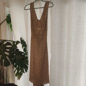 Dolce & Gabbana Brown Floral Backless Dress